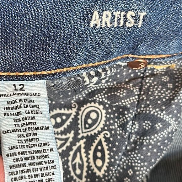 American Eagle Stretch Slightly distressed Artist Jeans size 12 - Picture 10 of 14